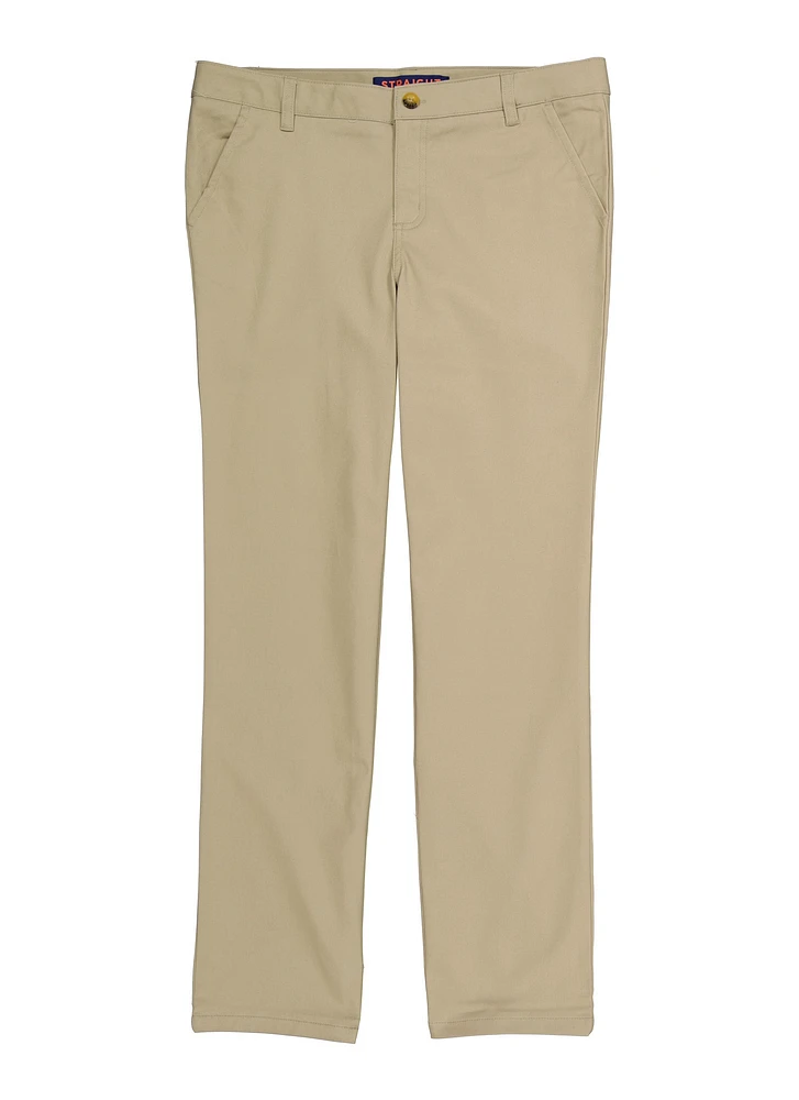 French Toast Girls 16-20 Straight Leg Pants, Khaki, Size 18