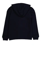 French Toast Girls 4-6x Solid Hooded Zip Front Sweatshirt, Blue, Size 4-5