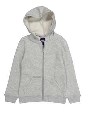 French Toast Girls 4-6x Hooded Zip Front Sweatshirt, Grey, Size 4-5