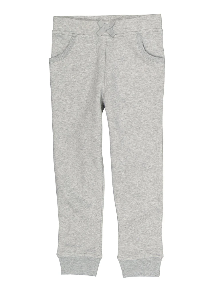 French Toast Girls 4-6x Marled Elastic Waist Pull On Joggers, Grey,