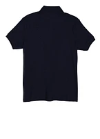 French Toast Girls Plus Size 10.5-20.5 Solid Picot Collar Polo Shirt, Blue, Size 10-12P