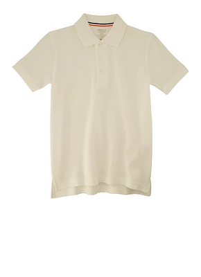 French Toast Boys 4-7 Solid Short Sleeve Pique Polo Shirt, White, Size 4-5