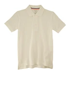 French Toast Boys 4-7 Solid Short Sleeve Pique Polo Shirt, White, Size 4-5