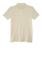 French Toast Boys 4-7 Solid Short Sleeve Pique Polo Shirt, White, Size 4-5
