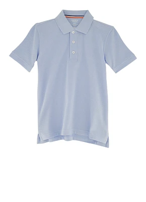 French Toast Boys 4-7 Solid Short Sleeve Pique Polo, Blue, Size 4-5