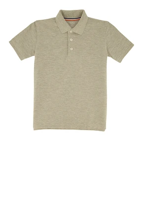 French Toast Boys - Marled Short Sleeve Pique Polo, Grey