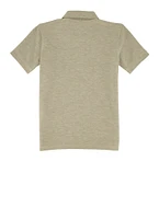 French Toast Boys 4-7 Marled Short Sleeve Pique Polo, Grey, Size 4-5