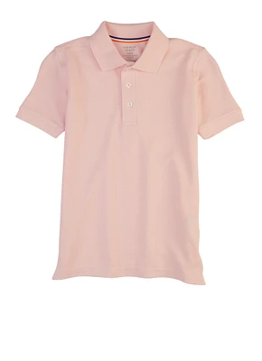 French Toast Boys 4-7 Basic Pique Polo Shirt, Pink, Size 4-5