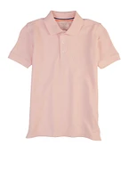French Toast Boys 4-7 Basic Pique Polo Shirt, Pink, Size 4-5