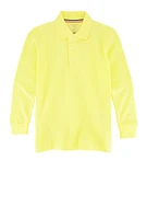 French Toast Boys 4-7 Pique Long Sleeve Polo Shirt, Yellow, Size 4-5