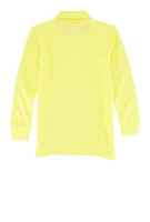 French Toast Boys 4-7 Pique Long Sleeve Polo Shirt, Yellow, Size 4-5