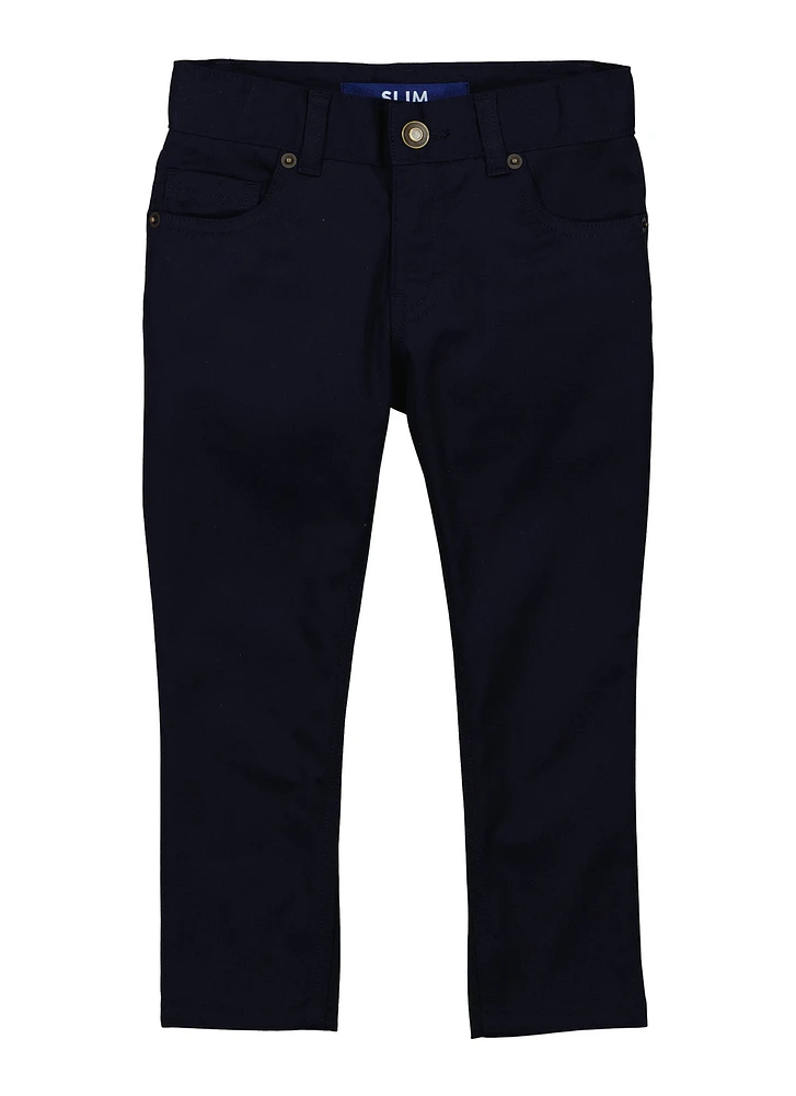French Toast Boys 4-7 Solid Slim Leg Chino Pants, Blue, Size 6