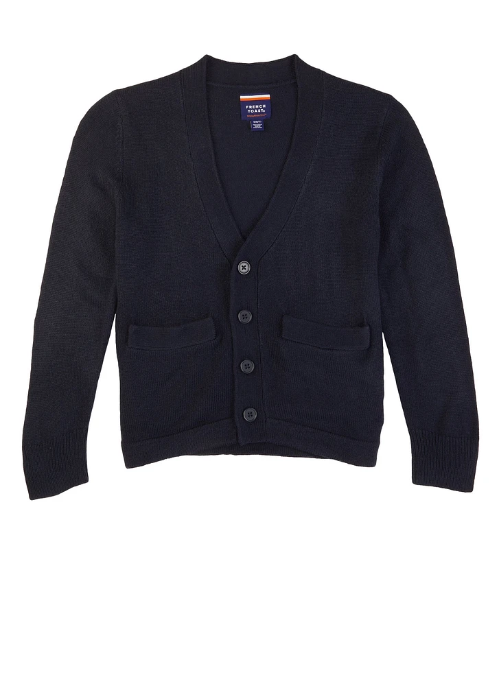 French Toast Boys 4-7 Button Front Pocket Cardigan, Blue, Size 6-7