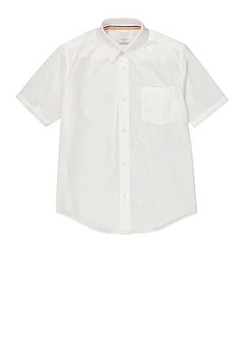 French Toast Boys 8-14 Poplin Short Sleeve Shirt, White, Size 10