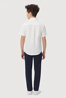 French Toast Boys 8-14 Poplin Short Sleeve Shirt, White, Size 10