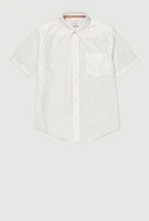 French Toast Boys 8-14 Poplin Short Sleeve Shirt, White, Size 10