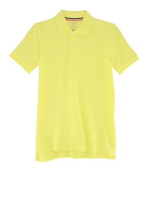 French Toast Boys 8-16 Picot Collar Polo Shirt, Yellow, Size 14-16