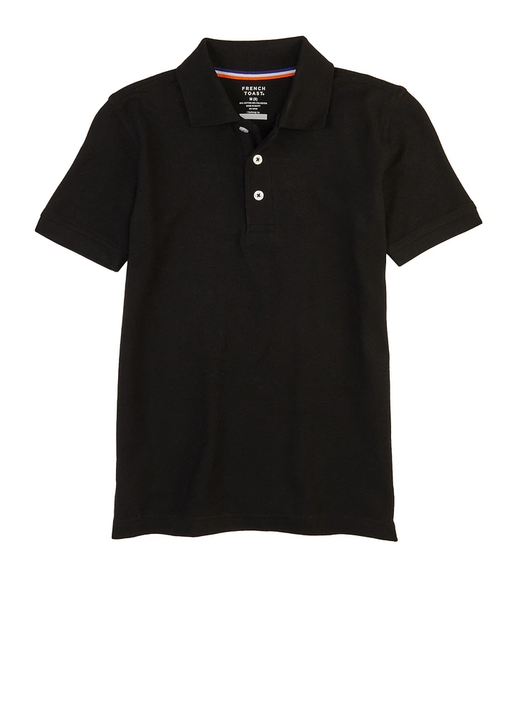 French Toast Boys 8-14 Short Sleeve Polo Shirt, Black, Size 8