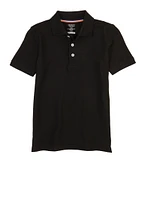 French Toast Boys 8-14 Short Sleeve Polo Shirt, Black, Size 8
