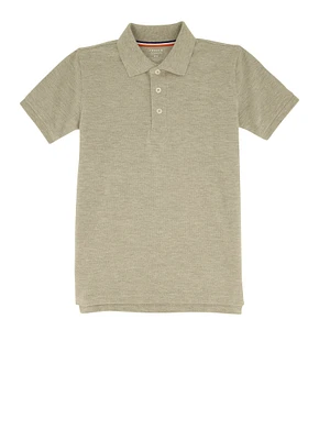 French Toast Boys 8-14 Marled Short Sleeve Pique Polo, Grey, Size 8