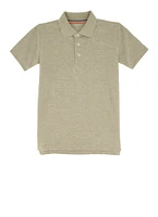 French Toast Boys 8-14 Marled Short Sleeve Pique Polo, Grey, Size 8