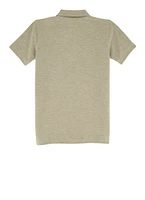 French Toast Boys 8-14 Marled Short Sleeve Pique Polo, Grey, Size 8