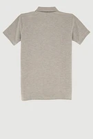 French Toast Boys 8-14 Marled Short Sleeve Pique Polo, Grey, Size 10-12