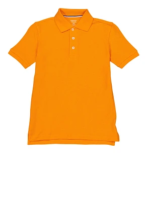 French Toast Boys 8-14 Solid Short Sleeve Polo Shirt, Orange, Size 8