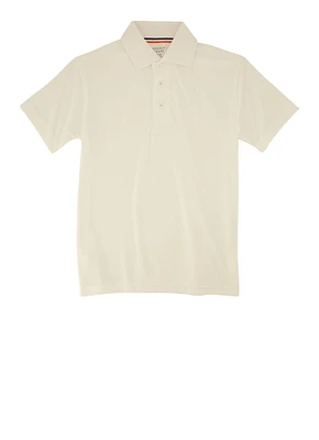 French Toast Boys 8-14 Solid Short Sleeve Pique Polo Shirt, White, Size 10-12