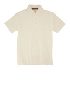 French Toast Boys 8-14 Solid Short Sleeve Pique Polo Shirt, White, Size 10-12