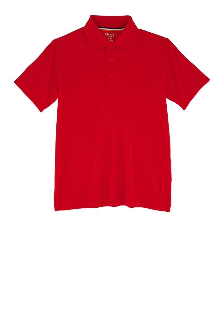 French Toast Boys 8-14 Solid Pique Polo Shirt, Red, Size 10-12
