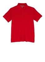French Toast Boys 8-14 Solid Pique Polo Shirt, Red, Size 10-12