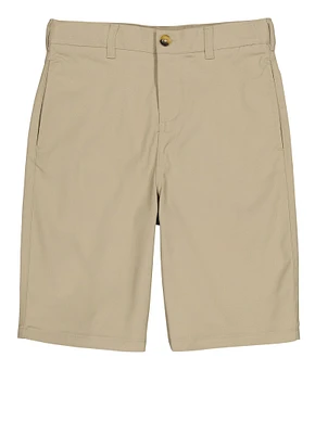 French Toast Boys 8-14 Solid Flat Front Bermuda Shorts, Khaki,