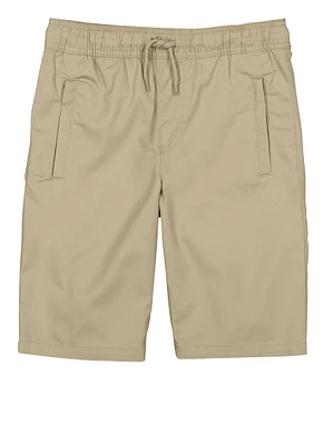 French Toast Boys - Drawstring Zip Pocket Shorts, Khaki