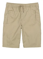 French Toast Boys - Drawstring Zip Pocket Shorts, Khaki