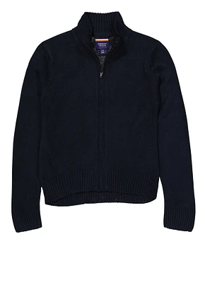 French Toast Boys 8-14 Zip Front Sweater, Blue, Size 10-12
