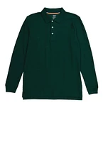French Toast Boys 16-20 Long Sleeve Polo Shirt, Green, Size 18-20