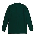 French Toast Boys 16-20 Long Sleeve Polo Shirt, Green, Size 18-20