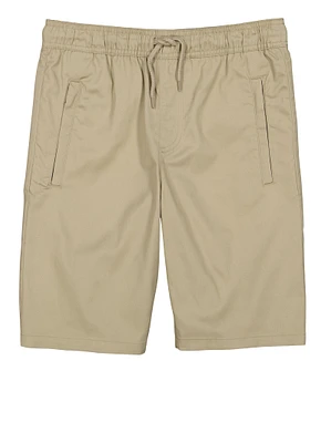 French Toast Boys 16-20 Drawstring Zip Pocket Shorts, Khaki,