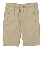 French Toast Boys 16-20 Drawstring Zip Pocket Shorts, Khaki,