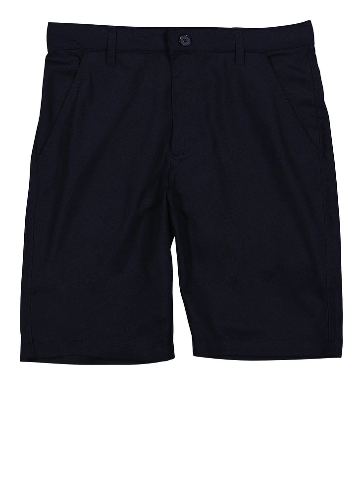 French Toast Boys 16-20 Solid Flat Front Shorts, Blue, Size 18