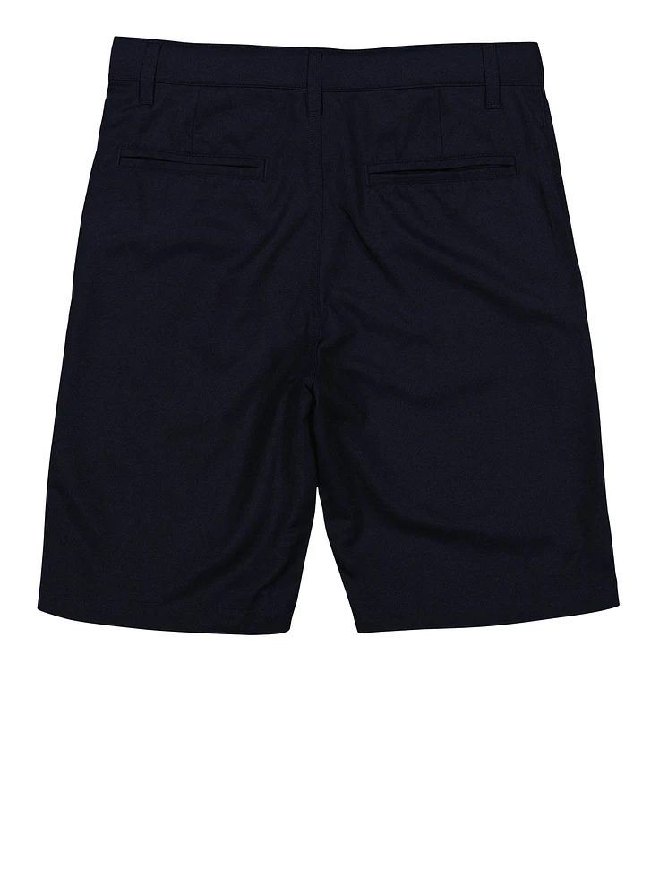 French Toast Boys 16-20 Solid Flat Front Shorts, Blue, Size 18