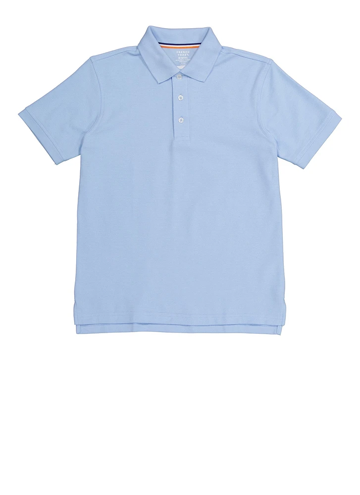French Toast Boys 10-20 Husky Solid Polo Shirt, Blue, Size 18-20H