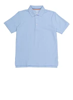 French Toast Boys 10-20 Husky Solid Polo Shirt, Blue, Size 10-12H
