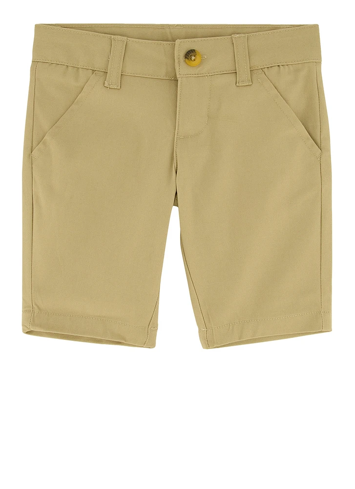 French Toast Girls 4-6x Stretch Bermuda Shorts, Khaki, Size 6X