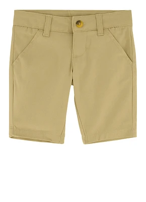 French Toast Girls 4-6x Stretch Bermuda Shorts, Khaki, Size 6X