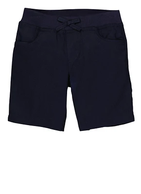 French Toast Girls 4-6x Solid Faux Drawstring Shorts, Blue, Size 8