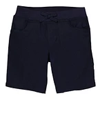 French Toast Girls 4-6x Solid Faux Drawstring Shorts, Blue, Size 8
