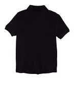 French Toast Girls 4-6x Solid Interlock Polo, Blue, Size 4-5