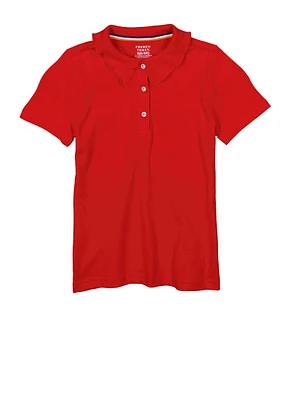 French Toast Girls 4-6x Rhinestone Button Polo Shirt, Red, Size 4-5